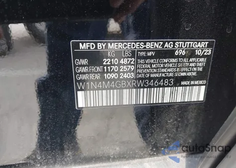 2024 Mercedes-Benz Glb 250 from USA, damaged, VIN W1N4M4GBXRW346483